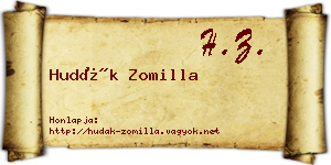 Hudák Zomilla névjegykártya